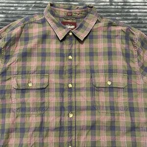 Alesbury Samson Long Sleeve Twill Workshirt Plaid Green Regular Fit Shirt Men’s
